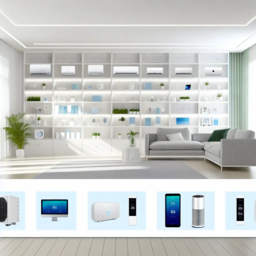 Nowoczesny salon z dyskretnymi urządzeniami do klimatu domowego