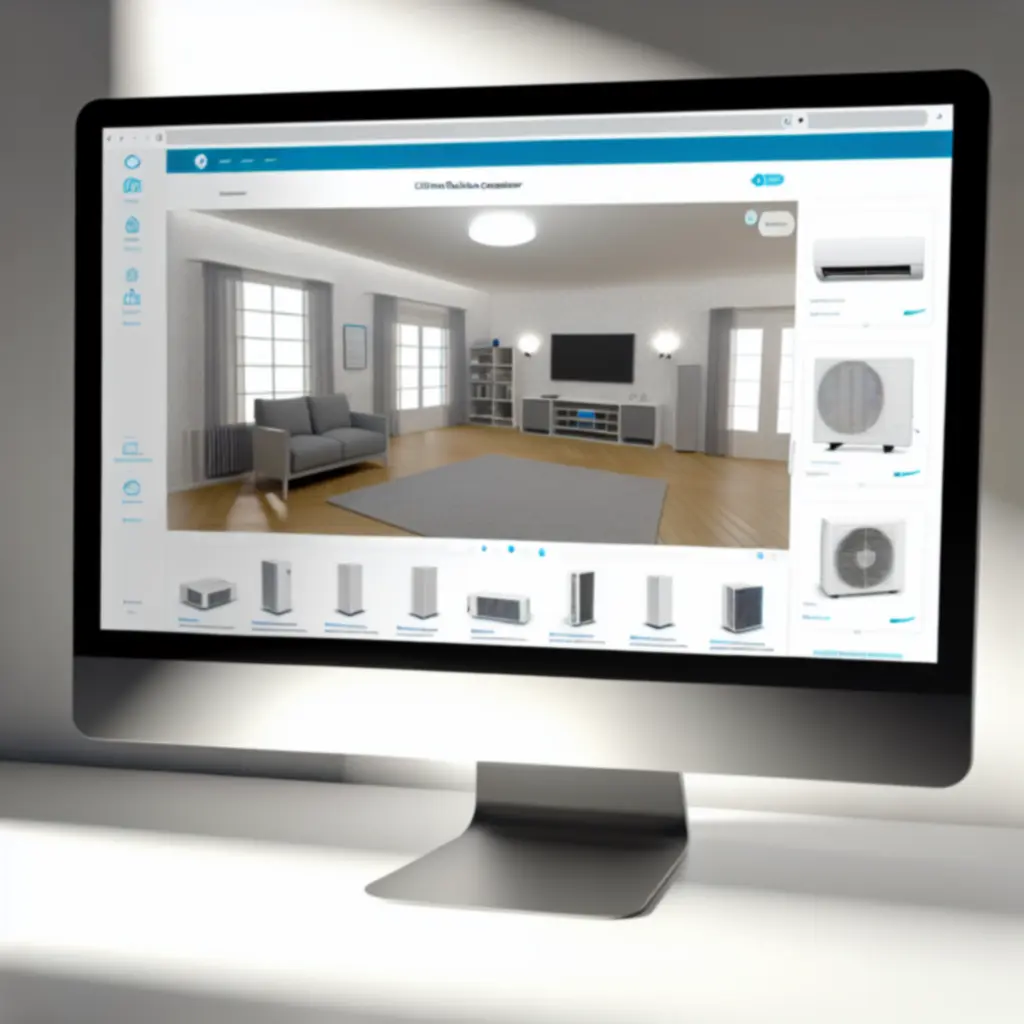 Wizualny konfigurator rozwiązań klimatycznych na ekranie komputera